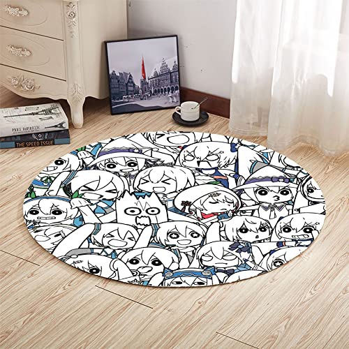 Zhongkaihua Anime Runder Teppich Miku Teppich Merch Rutschfester Runder Teppich für Schlafzimmer Wohnzimmer Home Decor von Zhongkaihua