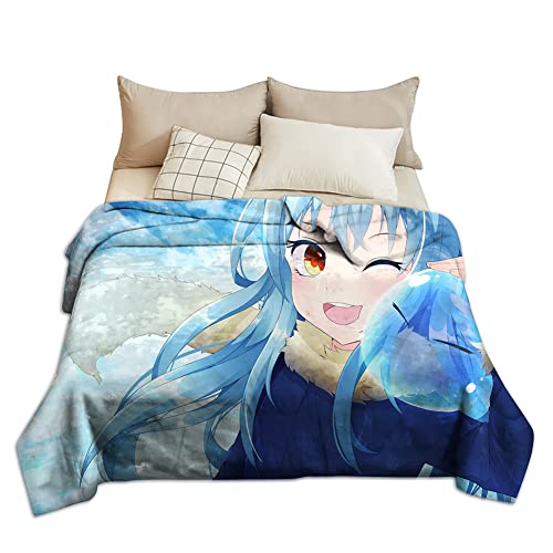 Zhongkaihua Anime That Time I Got Reincarnated als Schleimdecke für alle Jahreszeiten, Anime-Fleece-Überwurf, Flanelldecke, superweich, Flanell, Komfort, Sofa, Anime-Decke für Kinder, Erwachsene von Zhongkaihua