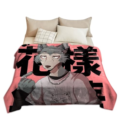 Zhongkaihua Beastars Decke – Haru Legoshi Louis Cartoon Anime Thema Druck Weiche Flauschige Flanell Mittagessen Schlafdecke Ideal Anime Ganzjahresausruhe Bettwäsche Decke Geburtstagsgeschenk von Zhongkaihua
