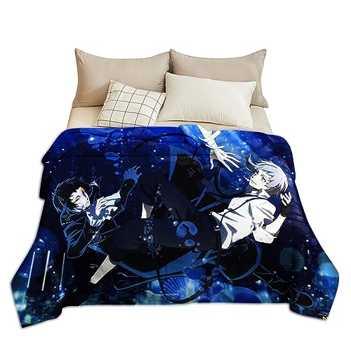 Zhongkaihua Bungo Stray Dogs Decke – Cartoon Anime Akutagawa Ryunosuke Druck Weiche Flauschige Flanell Mittagspause Decke Ideal Anime All Season Rest Bettwäsche Decke Geburtstagsgeschenk von Zhongkaihua