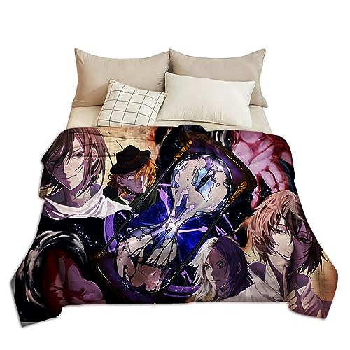 Zhongkaihua Bungo Stray Dogs Decke – Cartoon Anime Kunikida Doppo Druck Weiche Flauschige Flanell Mittagspause Decke Ideal Anime Ganzjahresausruhe Bettwäsche Decke Geburtstagsgeschenk von Zhongkaihua