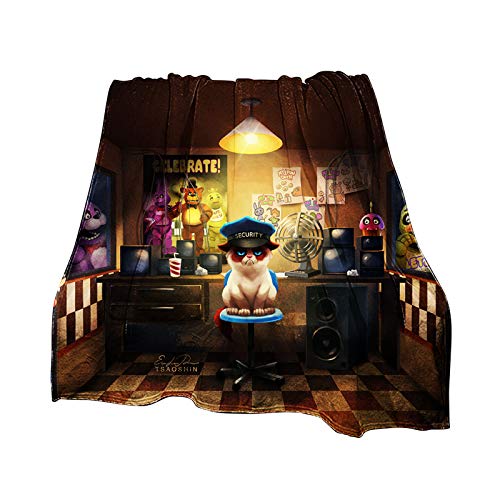 Zhongkaihua FNAF Decke Five Nights Game Flanell Decke Plüsch Neuheit Bedruckt Überwurf Decke Herbst Winter Decken für Indoor Outdoor Reisen Zuhause von Zhongkaihua