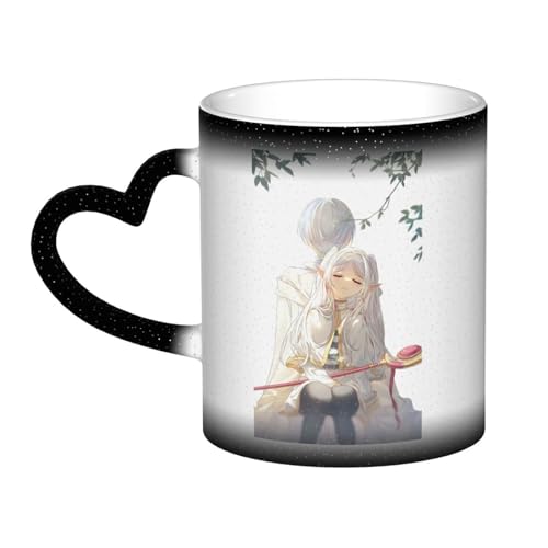 Zhongkaihua Frieren: Beyond Journey's End Kaffeebecher, hitzeempfindliche Keramik-Kaffeetasse, Farbwechsel, personalisierbar, Geschenk von Zhongkaihua