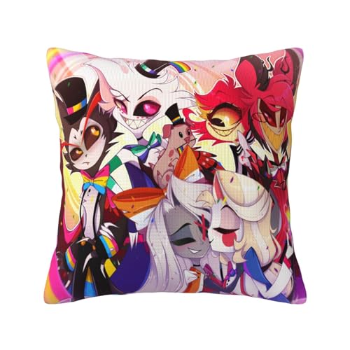 Zhongkaihua Hazbin Hotel-Kissenbezug, Anime-Hazbin-Hotel-Figur, bedruckt, Hazbin Hotel Alastor/Angel Dust Kissenbezug, 45 x 45 cm (ohne Kissen) von Zhongkaihua