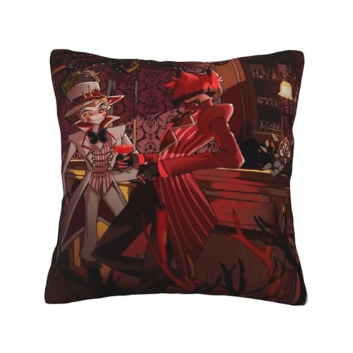 Zhongkaihua Hazbin Hotel Kissenbezug - Anime-Figur Alastor/Angel Dust Bedruckt, 45 x 45 cm (Ohne Kissen) von Zhongkaihua