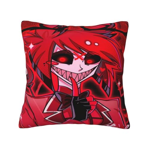 Zhongkaihua Hazbin Hotel-Kissenbezug, Anime-Hazbin-Hotel-Figur, bedruckt, Hazbin Hotel Alastor/Angel Dust Kissenbezug, 45 x 45 cm (ohne Kissen) von Zhongkaihua