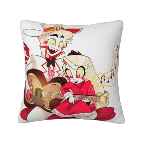 Zhongkaihua Hazbin Hotel-Kissenbezug mit Anime-Motiv, Charlie Morningstar Vaggie, bedruckt, quadratisch, Plüsch, für Sofa, Bett, 45,7 x 45,7 cm von Zhongkaihua