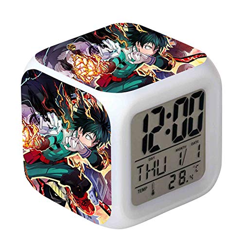 Zhongkaihua Japanische Cartoon My Hero Academia Wecker LED7 Farben blinkend Multifunktionale Digitaluhr Weihnachten Geburtstag Geschenk Spielzeug von Zhongkaihua