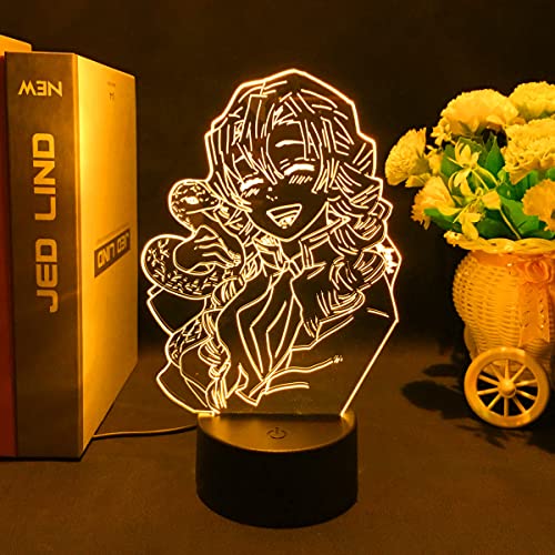 Zhongkaihua Kreative 3D Nachtlicht Anime LED Lampe Kokushibou/Douma/Gyuutarou/Daki Schreibtischlampe Illusion Licht Dekor Geschenke von Zhongkaihua