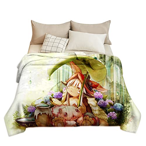 Zhongkaihua Made in Abyss Flanelldecke Made in Abyss Weiche Decke Reg/Nanachi Figuren Bedruckte Decke für Bett Sofa Nickerchen von Zhongkaihua