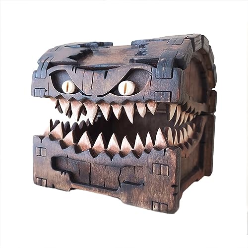 Zhongkaihua Mittelalterliche magische Dungeon Schatztruhe Monster Halloween kreative Holzfigur – Würfel Schmuck Organizer Ornament Dekoration Set Geschenk von Zhongkaihua