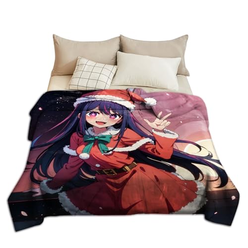 Zhongkaihua Oshi no Ko Decke, Anime Charaktere 2D Bedruckte Flanelldecke Superweiche Fleecedecke für Betten Couch Nickerchendecke Weihnachten, Exklusive Edition von Zhongkaihua