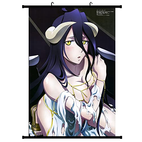 Zhongkaihua Overlord Anime Wall Scroll Poster Albedo Anime 3D Drucke Charakter Muster Scroll Poster Kunst Decor Leinwand von Zhongkaihua