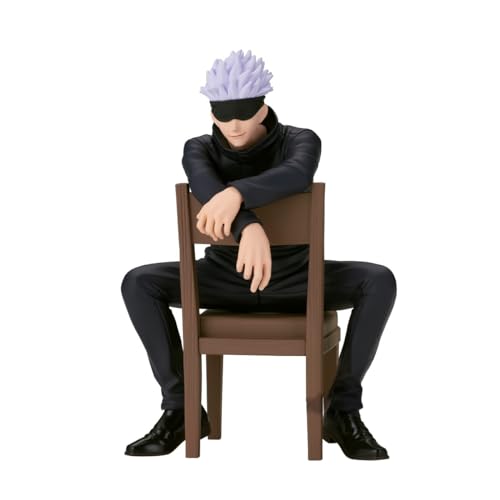 Zhongkaihua Sitzen auf einem Stuhl Gojo Satoru Action Figur Statue Anime Fans Sammelfigur Mini Figur Desktop Ornamente PVC Modell von Zhongkaihua