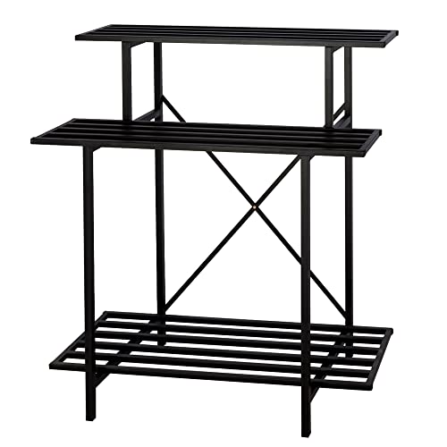 Zhongma Robuster Pflanzenständer mit 3 Ebenen, platzsparend, robuster Pflanzenhalter für Zuhause drinnen und draußen, L 35,43 x B 44 x H 100 cm, 299 kg Kapazität und robuste Konstruktion. .. von Zhongma