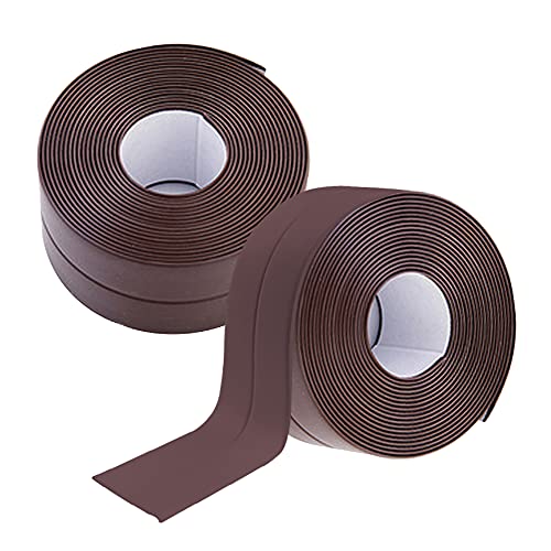 Zhongtou 2 Stück Dichtband Selbstklebend Wasserdichtes Klebeband Braun PVC 22 mm x 3,2 m Dichtungsband für Küchenarbeitsplatte Badezimmer Toilette von Zhongtou