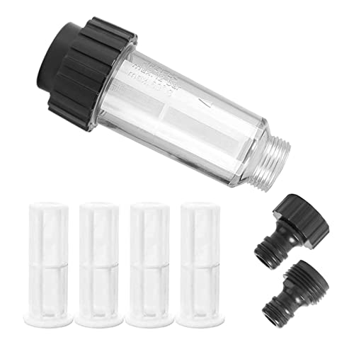 Zhongtou Wasserfilter Gartenschlauch Vorfilter Wasserfiltereinsatz mit 4 Filtereinsatz & 2 Schnelladapter für alle 3/4 Zoll Wasser Vorfilter Gartenpumpe Hochdruckreiniger Wohnmobil Gartenbewässerung von Zhongtou