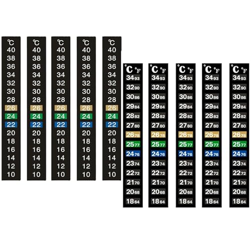 ZhouWei 10 Stück Wassertemperatur Aufkleber, Selbstklebendes Aquarium Thermometer 10-40 ℃ Thermometer Streifen zum Aufkleben Wiederverwendbare Thermometerstreifen, für Haus Fisch Tank und Aquarium ZhouWei 10 Stück Wassertemperatur Aufkleber, Selbstklebendes Aquarium Thermometer 10-40 ℃ Thermometer Streifen zum Aufkleben Wiederverwendbare Thermometerstreifen, für Haus Fisch Tank und Aquarium von ZhouWei