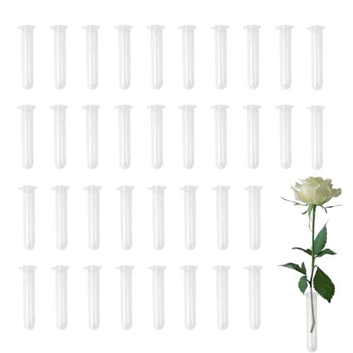 ZhouWei 36 Stück Reagenzgläser für Blumen, Wiederverwendbare und Langlebige Reagenzgläser für Blum, Reagenzglas aus Kunststoff mit Deckel, für Blumenarrangements Pflanzen Dekoration ZhouWei 36 Stück Reagenzgläser für Blumen, Wiederverwendbare und Langlebige Reagenzgläser für Blum, Reagenzglas aus Kunststoff mit Deckel, für Blumenarrangements Pflanzen Dekoration von ZhouWei