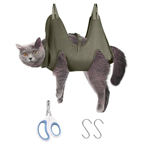ZhouWei Hundepflege-Hängematte, Katzenpflege-Geschirr für Katzen Hunde, Atmungsaktive Hundepflege Schlinge mit 2 Haken und 1 Nagelknipser, für Haustierpflege Waschen Nagelschneiden ZhouWei Hundepflege-Hängematte, Katzenpflege-Geschirr für Katzen Hunde, Atmungsaktive Hundepflege Schlinge mit 2 Haken und 1 Nagelknipser, für Haustierpflege Waschen Nagelschneiden von ZhouWei