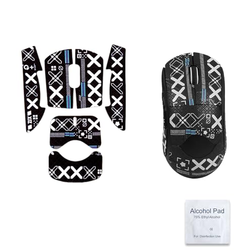 ZhouWei Mouse Grip Tape Kompatibel, Schwarz Druck Mouse Grip Tape Kompatibel Wird mit Reinigungswatte Geliefert, Anti Rutsch Aufkleber Schweißabsorbierend, für Gaming Peripheriegeräte Selbstklebendes von ZhouWei