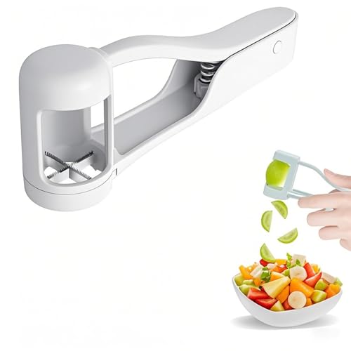 ZhouWei Traubenschneider, Tragbarer Obstschneider Trauben Schneider für Kleinkinder Erdbeerschneider Viertelschneider Werkzeug Küchenhelfer, für Obst Gemüse Salat Frische Platter Making (Weiß) von ZhouWei