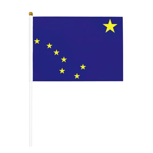 Alaska State Flag doppelseitige winkende Flaggen und Mini-Stick-Flaggen, geeignet für Party-Dekoration und Teamaktivitäten von Zhuanyun