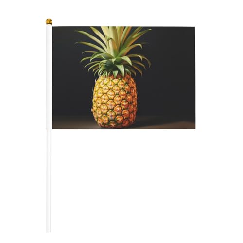 Ananas-Malerei, doppelseitige winkende Flaggen und Mini-Stick-Flaggen, geeignet für Party-Dekoration und Teamaktivitäten von Zhuanyun