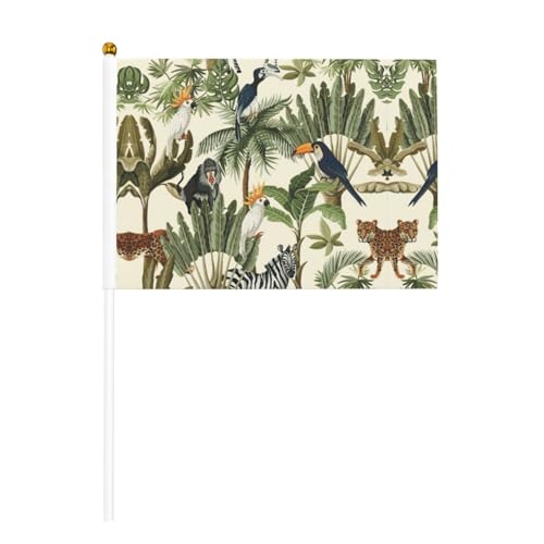Bäume und Tiere doppelseitige winkende Flaggen und Mini-Stick-Flaggen, geeignet für Party-Dekoration und Teamaktivitäten von Zhuanyun