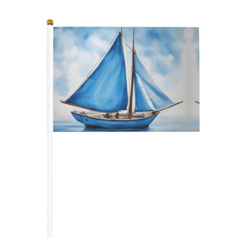 Blaue Segelboot-Flaggen und Mini-Stick-Flaggen, geeignet für Party-Dekoration und Teamaktivitäten von Zhuanyun