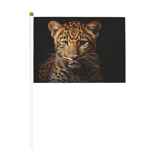 Doppelseitige winkende Flaggen mit Leopardenmuster und Mini-Stick-Flaggen, geeignet für Party-Dekoration und Teamaktivitäten von Zhuanyun