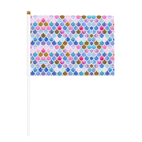 Farbige Fischschuppen-Flaggen und Mini-Stick-Flaggen, geeignet für Party-Dekoration und Teamaktivitäten von Zhuanyun
