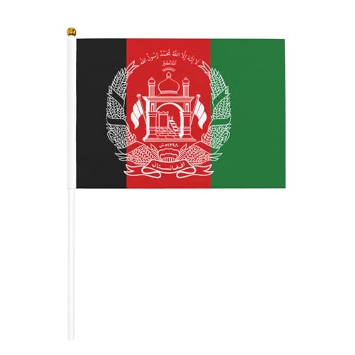 Flagge von Afghanistan, doppelseitige winkende Flaggen und Mini-Stick-Flaggen, geeignet für Party-Dekoration und Teamaktivitäten von Zhuanyun