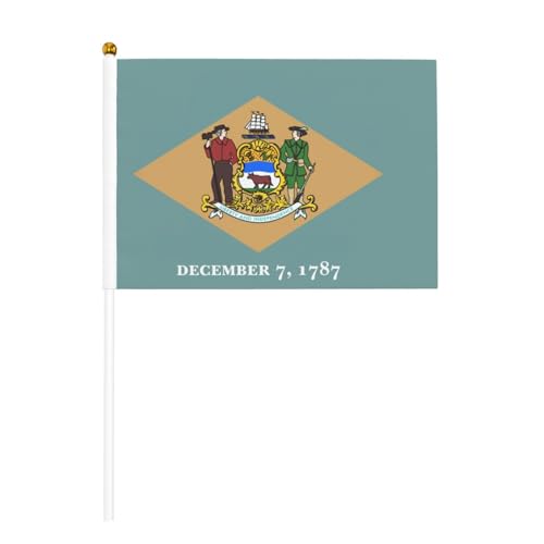 Flagge von Delaware doppelseitige winkende Flaggen und Mini-Stickflaggen, geeignet für Party-Dekoration und Teamaktivitäten von Zhuanyun