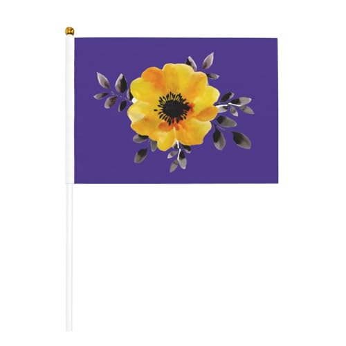 Gelbe Blume, doppelseitige winkende Flaggen und Mini-Stick-Flaggen, geeignet für Party-Dekoration und Teamaktivitäten von Zhuanyun