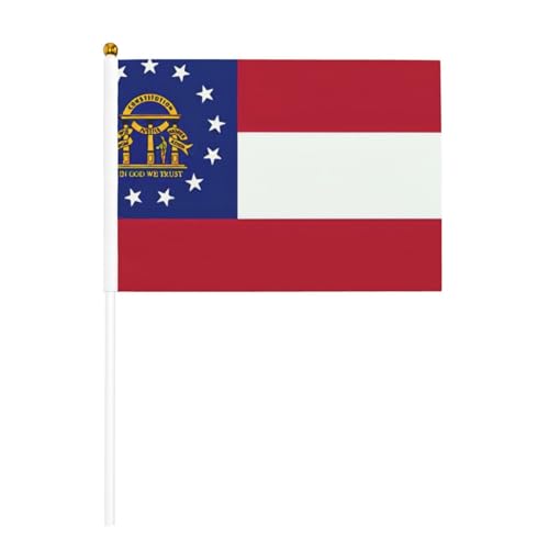 Georgia State Flag doppelseitige winkende Flaggen und Mini-Stick-Flaggen, geeignet für Party-Dekoration und Teamaktivitäten von Zhuanyun