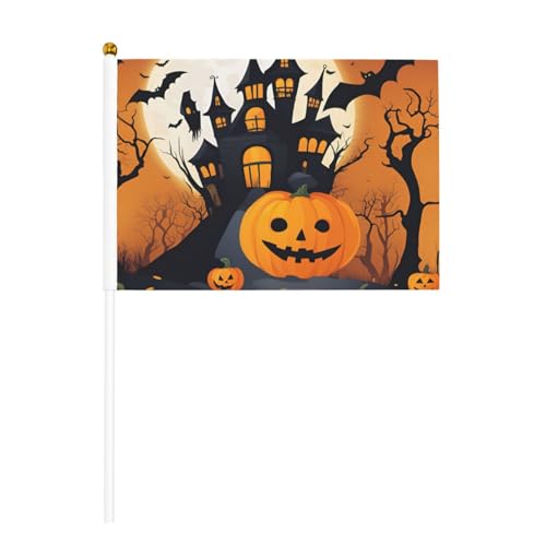 Happy-Halloween-Vector 1 doppelseitige winkende Flaggen und Mini-Stick-Flaggen, geeignet für Party-Dekoration und Teamaktivitäten von Zhuanyun