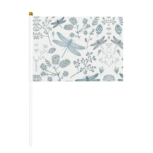 Libellen-Blume, doppelseitige winkende Flaggen und Mini-Stick-Flaggen, geeignet für Party-Dekoration und Teamaktivitäten von Zhuanyun