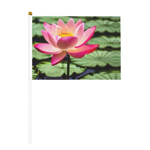 Lotusblüte doppelseitige winkende Flaggen und Mini-Stick-Flaggen, geeignet für Party-Dekoration und Teamaktivitäten von Zhuanyun
