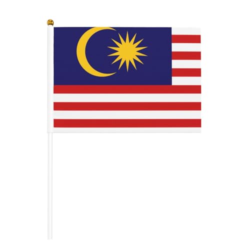 Malaysia-Flagge, doppelseitige winkende Flaggen und Mini-Stick-Flaggen, geeignet für Party-Dekoration und Teamaktivitäten von Zhuanyun