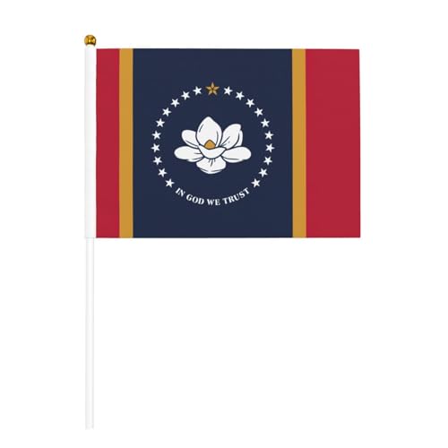 Mississippi State Flag doppelseitige winkende Flaggen und Mini-Stick-Flaggen, geeignet für Party-Dekoration und Teamaktivitäten von Zhuanyun