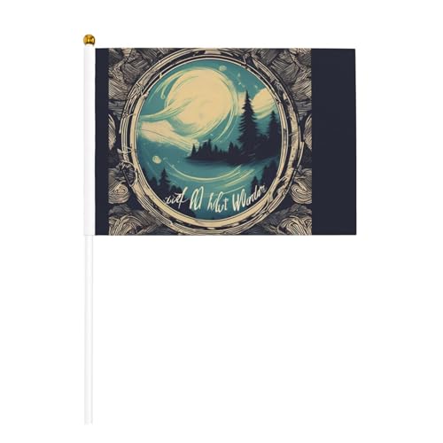 "Not All Who Wander Are Lost", doppelseitig, winkende Flaggen und Mini-Stick-Flaggen, geeignet für Party-Dekoration und Teamaktivitäten von Zhuanyun