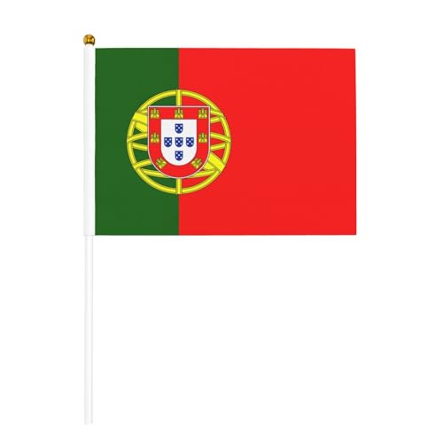 Portugiesische Flagge, doppelseitige winkende Flaggen und Mini-Stick-Flaggen, geeignet für Party-Dekoration und Teamaktivitäten von Zhuanyun