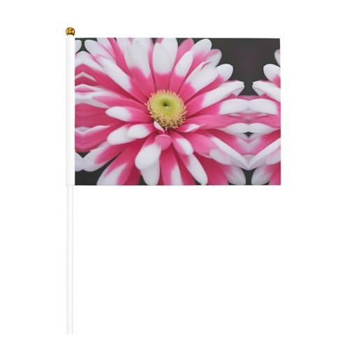 Rote und weiße Blume, doppelseitige winkende Flaggen und Mini-Stick-Flaggen, geeignet für Party-Dekoration und Teamaktivitäten von Zhuanyun