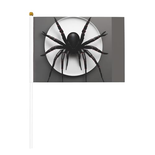 Schwarze Spinne doppelseitige winkende Flaggen und Mini-Stick-Flaggen, geeignet für Party-Dekoration und Teamaktivitäten von Zhuanyun