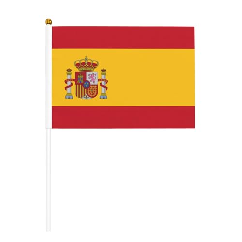 Spanische Flagge, doppelseitige winkende Flaggen und Mini-Stick-Flaggen, geeignet für Party-Dekoration und Teamaktivitäten von Zhuanyun