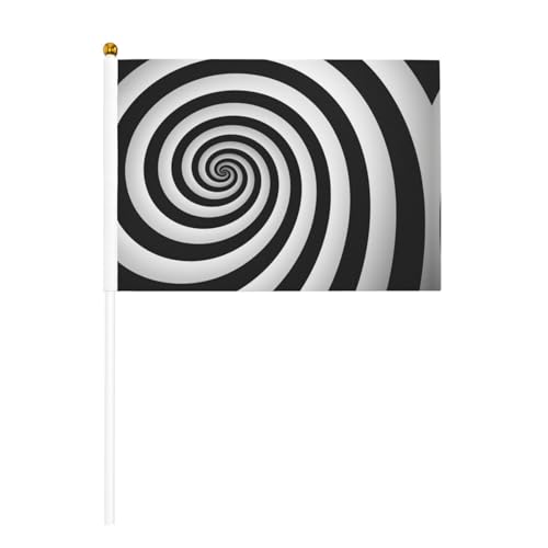 Spiralförmige optische Täuschung, doppelseitig, winkende Flaggen und Mini-Stick-Flaggen, geeignet für Party-Dekoration und Teamaktivitäten von Zhuanyun