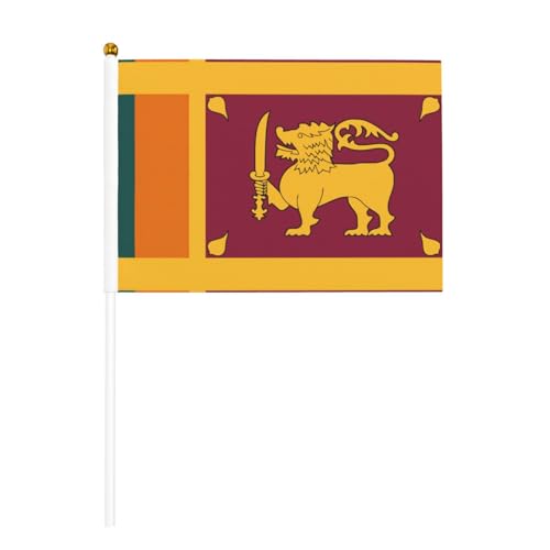 Sri Lanka-Flagge, doppelseitige winkende Flaggen und Mini-Stick-Flaggen, geeignet für Party-Dekoration und Teamaktivitäten von Zhuanyun