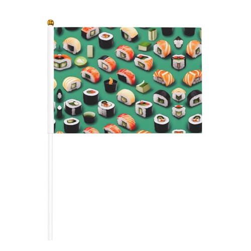 Sushi Food doppelseitige winkende Flaggen und Mini-Stick-Flaggen, geeignet für Party-Dekoration und Teamaktivitäten von Zhuanyun