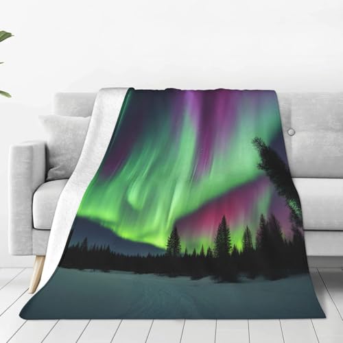 Ultraweiche Micro-Fleece-Decke mit Nordlichter-Motiv, gemütliches Druckdesign für ultimativen Komfort und Wärme von Zhuanyun